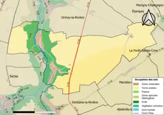 Carte des infrastructures et de l’occupation des sols en 2018.