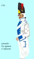 grenadier du 91e&nbsp;régiment d’infanterie de ligne de 1792 à 1794
