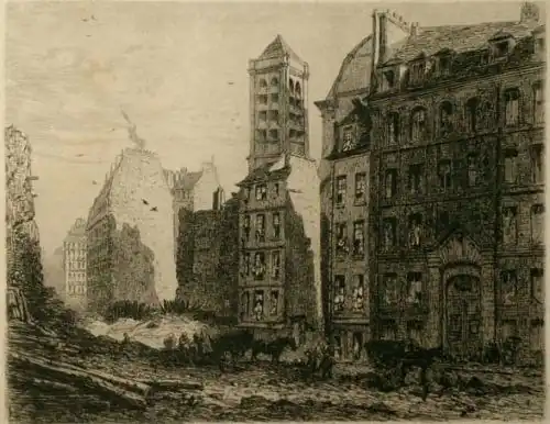 La rue lors du percement de la rue Monge.