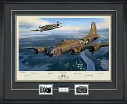 Reconstitution par Nicolas Trudgian du Me109 de Stigler volant près du B-17 de Brown. Publié dans le Guardian.