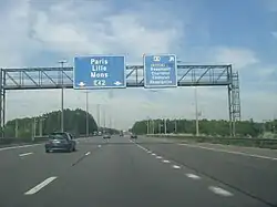 L'A15 au niveau de l'échangeur d'Heppignies.