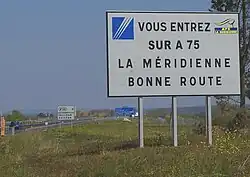 L'A75 à Pézenas, à l'extrême-sud de son tracé.
