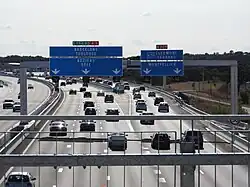 Échangeur entre l'A9 et l'A709 au niveau du péage de Montpellier-1 (Baillargues).