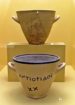 Image d'une clepsydre (ou horloge à eau) athénienne