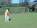Putter sur le 12e&nbsp;green à Augusta National