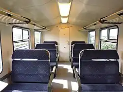 Intérieur d'une rame rénovée (1re&nbsp;classe).