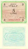 monnaie émise par les forces militaires alliées pendant l'occupation de l'Italie (1943)