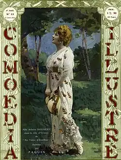 Le supplément bimensuel Comœdia illustré du 5 avril 1911 avec l'actrice Arlette Dorgère en robe Paquin.