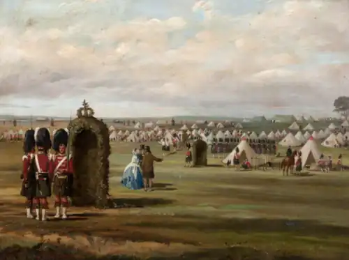 Le 79e&nbsp;régiment à pied écossais posté au camp de Chobham (1853), Ardersier, Highlanders Museum.