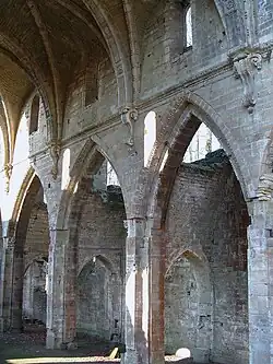 Élévation nef-berceaux transversaux bas-côté.