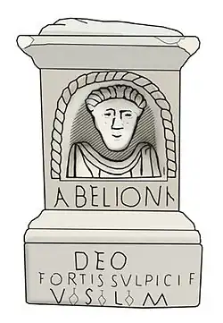 Autel votif dédié à Abellio, trouvé à Garin (Haute-Garonne), conservé au Musée Saint-Raymond de Toulouse