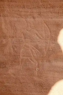 Gravure rupestre d'un archer