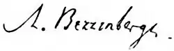 signature d'Adalbert Bezzenberger