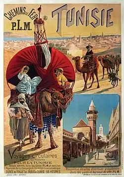 Chemins de fer PLM, voyages circulaires pour la Tunisie, 1891.