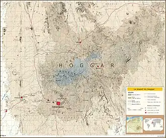 Carte topographique du Hoggar.