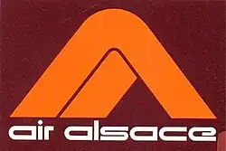 Logo de la compagnie française Air Alsace dans les années 1970.