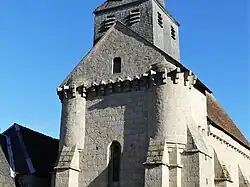 Échauguette et mâchicoulis de la façade occidentale.