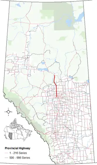 Carte de la Route 44 (Alberta).