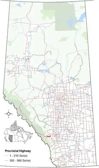 Carte de la Route 68 (Alberta).