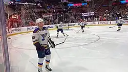 Photographie couleur d'un joueur de hockey