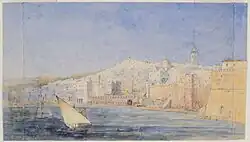 Vue sur la cité d'Alger prise depuis la mer.