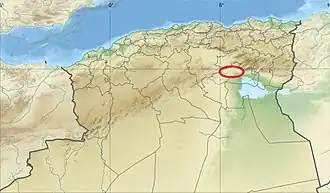Localisation des monts du Zab en Algérie.