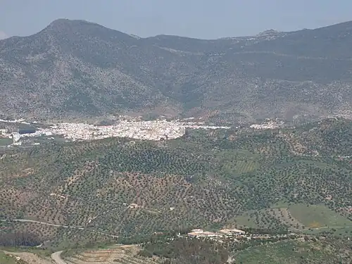 Algodonales vu depuis le château de Zahara&nbsp;(es) au sud