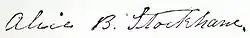 signature d'Alice B. Stockham