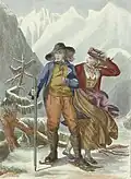 Costumes du Valais, illustration pour les Alpes Pittoresques, 1837-1838