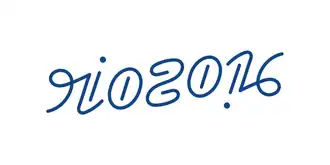 Rio 2016 (jeux olympiques), ambigramme pivotant d'un demi-tour, fusionnant des lettres et des chiffres.