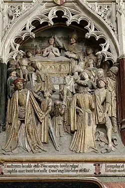 Firmin baptisant des fidèles.