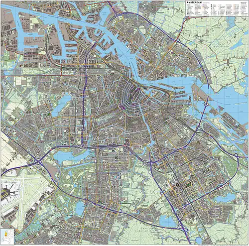 Carte topographique d'Amsterdam