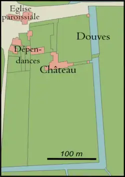 Plan de l'ancien château avant sa démolition.