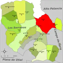 dans la comarque de Los Serranos.