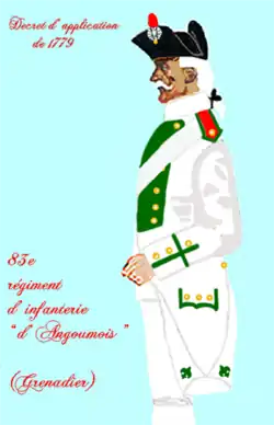 régiment d’Angoumois de 1779 à 1791