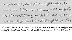 al-Ashʿarī, Maqālāt al-Islāmiyyīn