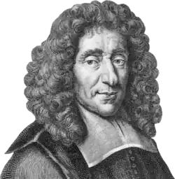 Portrait noir et blanc d’un homme portant perruque.