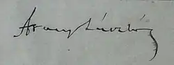 Signature de László Arany