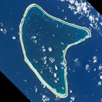 Vue satellitaire de l'atoll