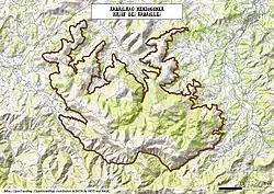 Carte topographique du massif des Arbailles (fond OpenTopoMap)