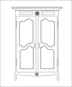 Schéma représentant une armoire.