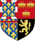 Blason de Jean de Bourgogne comte d'Étampes, de Nevers, de Rethel et de Eu