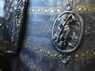 Détail de l’armure aux lions de François Ier (vers 1540-1545).