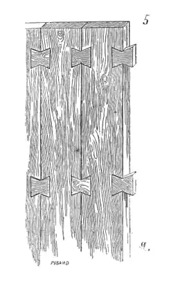 Dessin d'une aronde taillée à mi-bois, par Viollet-Le-Duc.