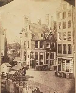 Vue à partir de la fenêtre de la maison du photographe, Regulierbreestraat, vers 1854
