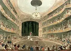 Illustration du Royal Amphitheatre : la piste et les galeries