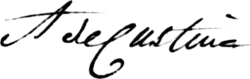 signature d'Astolphe de Custine