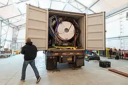 Lanceur Rocket 3 dans son camion de transport.