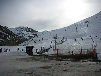 Vue aérienne de la station.