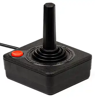 Manette de type Joystick utilisée sur la console de salon Atari 2600.